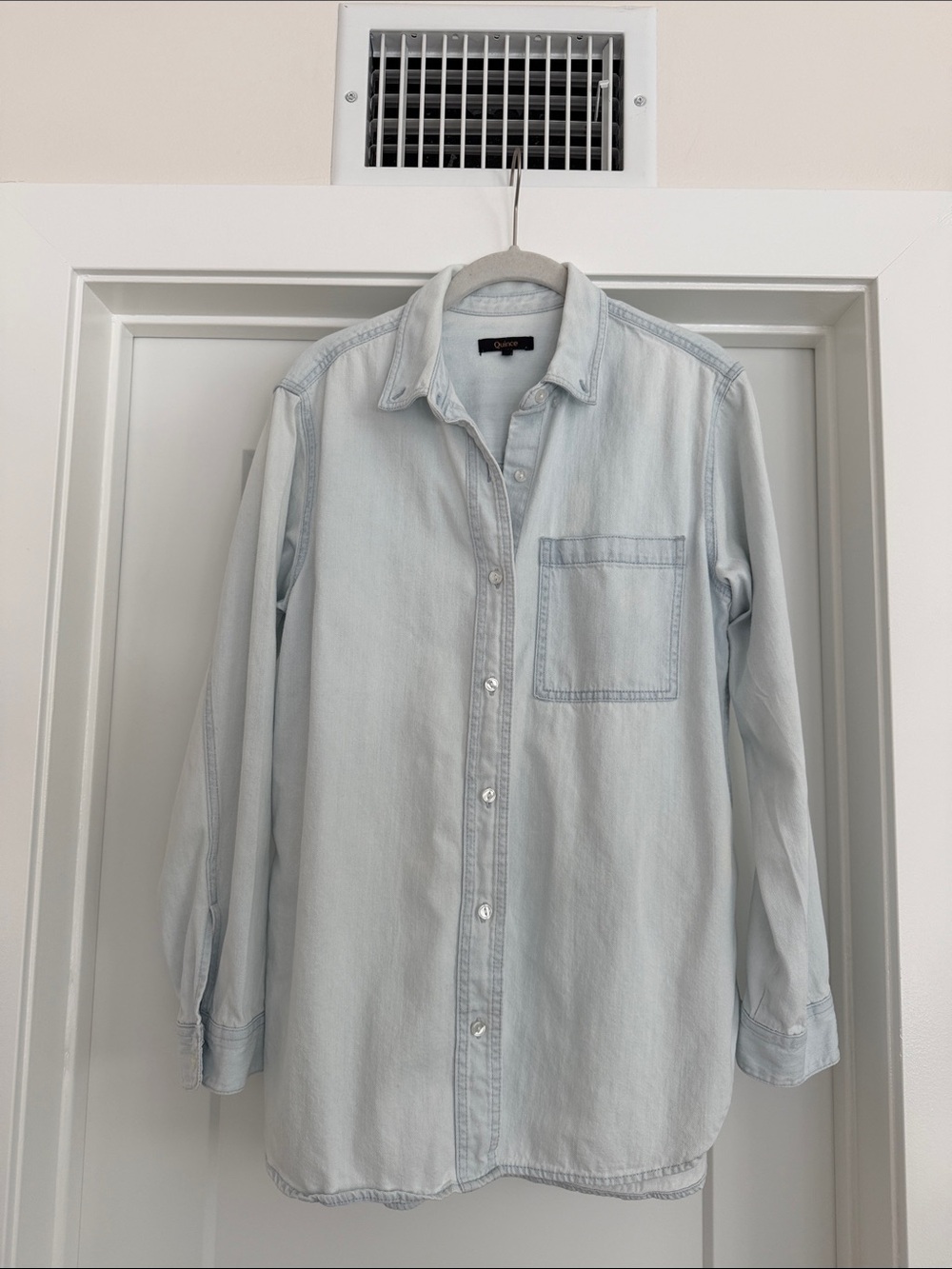 Quince Light Blue Denim Shirt - Classic Button-Up Size S